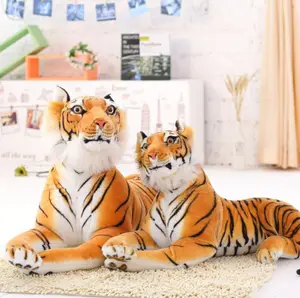 Peluche de leopardo suave y realista, tigre siberiano de peluche, juguetes de animales de simulación