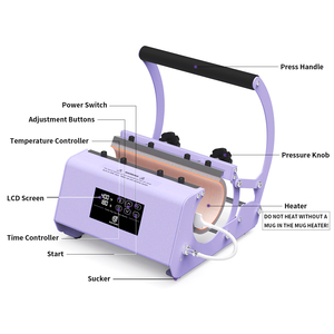 11-30Oz Tumbler Máy Ép Nhiệt Nhanh Chóng Sưởi Ấm Với Kỹ Thuật Số Màu Tím Màn Hình Máy In Củ<span class=keywords><strong>a</strong></span> Nhãn Hiệu Cấp Mới Thăng Hoa Cho Ly Cốc - Product Image 4