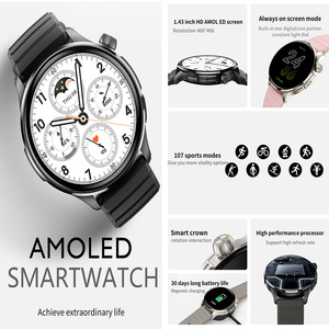J45 Thời Trang Xoay Thiết Kế Smartwatch 1.43 Inch Amoled 466*466 HD Màn Hình 107 Thể Thao Bt Gọi Thông Minh Đồng Hồ J45 - Product Image 2