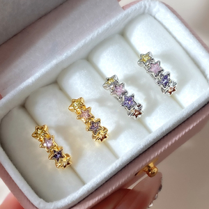Pendientes de Aro Huggie con Forma de Estrella, Chapados en Oro de 18K, con Incrustaciones de Zirconia en Forma de Pentágono, Aros Pequeños para Mujer - Product Image 2