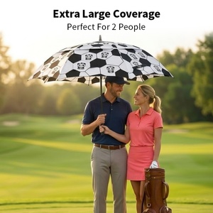 Extra Large Golf <b>Umbrella</b> Double Layer Wind Resistant Outdoor Sports Event Stadium Coverage Fiberglass Shaft Straight <b>Umbrella</b> - Product Image 2