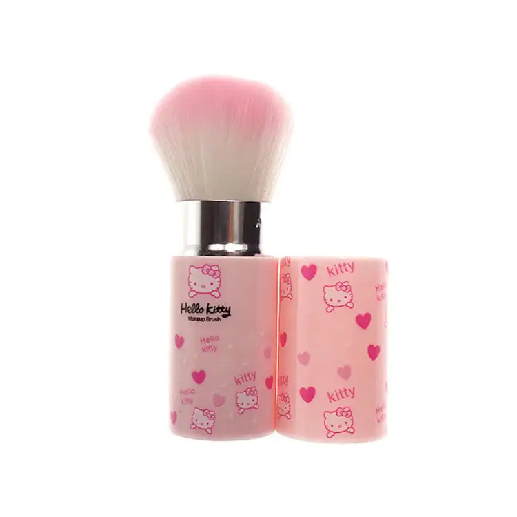 Beauty Tool Cartoon Retractable Hello Kitty Blush Skin Makeup Brush for Travel