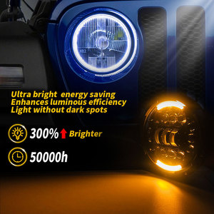 Foco led antiniebla de 7 pulgadas, 60W, 4 modos de luz, lámpara de conducción, Faro de ojo de Ángel para motocicleta, accesorios Wrangler para motos - Product Image 6
