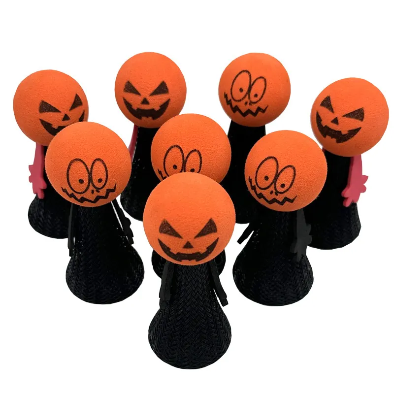 2023Kids Novelty Gag Toys 9CM Gadgets Stress Relief Fidget Squeeze Spring Finger Doll EVA Jumping Bounce Elf for Halloween Party