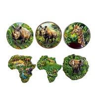 Aimants de réfrigérateur 3D personnalisés en résine imperméable sur le thème de la faune africaine (Lion, Zèbre, Léopard) – Cadeaux promotionnels et décorations pour la maison – Vente en gros