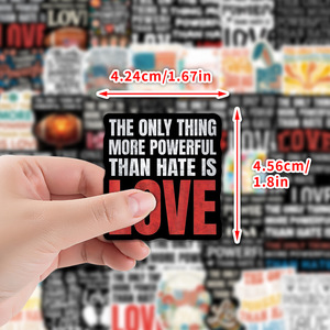 50 pegatinas con citas inspiradoras: el único poder que es más fuerte que el odio es el amor. - Product Image 2