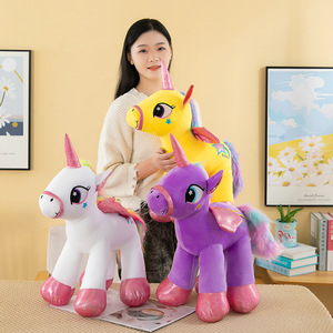 Arcobaleno angelo <span class=keywords><strong>unicorno</strong></span> peluche colorato <span class=keywords><strong>viola</strong></span> giallo bianco rosa <span class=keywords><strong>unicorno</strong></span> peluche peluche all'ingrosso macchina artiglio - Product Image 2