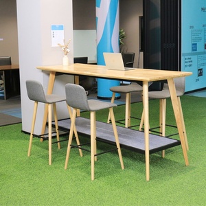Hot Selling Modern Rectangle Wooden Tea <b>Table</b> Coffee Shop High <b>Stool</b> <b>Bar</b> Chair <b>and</b> Coffee <b>Table</b> Combination Simple Office <b>Table</b> - Product Image 6
