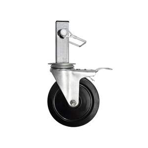 Roues de chariot de chantier en aluminium robuste, lot de 4, avec frein double verrouillage, roue pivotante en caoutchouc, rotation à 360 degrés, tour roulante - Product Image 2
