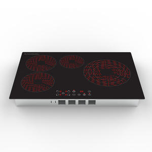 Table de cuisson infrarouge 4 brûleurs de 30 pouces pour usage domestique, <span class=keywords><strong>plaque</strong></span> de cuisson en verre céramique avec commande tactile par capteur - Product Image 1