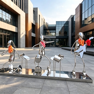 Sculpture en acier 304 moderne et colorée 133S en forme de cœur creux, installation artistique métallique pour centre commercial et aménagement paysager public - Product Image 3