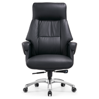Chaise de bureau de direction ergonomique en cuir PU de luxe avec fonction pivotante à 360°, réglable en hauteur et inclinable, structure métallique moderne
