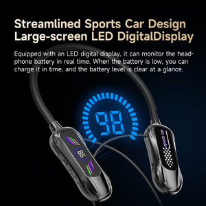 Earphone Olahraga Nirkabel Tahan Air dengan Tali Leher, Headphone Olahraga Latensi Rendah - Product Image 4