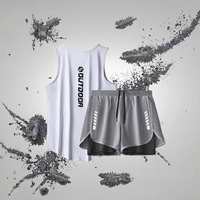 Débardeur de sport d'été pour homme en tricot à séchage rapide, motif lettres brodées, fin, sans manches, absorbant la transpiration, pour la course à pied