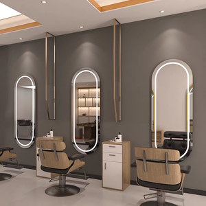 Espejos Decorativos Dorados para Salón de Belleza, Espejo LED de Cuerpo Entero con Luz para Barbería - Product Image 1