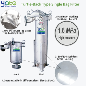 Boîtier de <span class=keywords><strong>filtre</strong></span> à sac unique en acier inoxydable 304/316, haute pression 1,6 Mpa, nouveau, couvercle supérieur intégré en fonte pour <span class=keywords><strong>filtre</strong></span> pétrochimique - Product Image 2