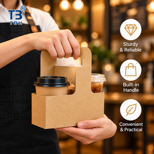 Portavasos de Papel Ecológico, Bolsa Portavasos Kraft, Portavasos Portátil para Llevar Bebidas, Empaque de Alimentos, Logotipo Personalizado, Soporte OEM - Product Image 5