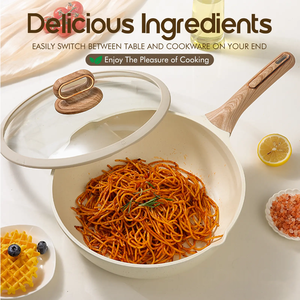 Dreeko – Nouvel ensemble d'ustensiles de cuisson de luxe antiadhésifs, compatibles four et lave-vaisselle, 15 pièces (20/24/<span class=keywords><strong>28</strong></span>/32 <span class=keywords><strong>cm</strong></span>) – Casseroles, poêles à frire profondes, compatibles <span class=keywords><strong>induction</strong></span> – Faible MOQ - Product Image 4