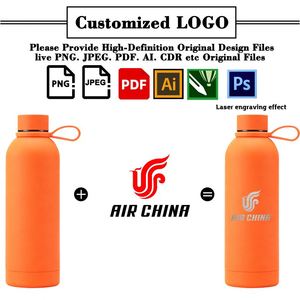 Wholesale Custom <b>Drinking</b> Insulated Stainless Steel Double Wall <b>Hot</b> 500ml Water Bottle With Cover - Product Image 2