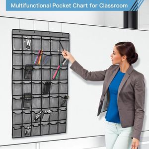Organisateur mural pour téléphone portable à 42 poches pour salle de classe, tableau de rangement pour fournitures scolaires, tableau de rangement pour outils d'enseignant - Product Image 4