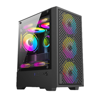 Boîtier PC Micro ATX en gros avec panneau latéral en verre trempé, support de radiateur supérieur 240 mm, châssis de jeu