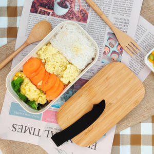 Boîte à lunch <span class=keywords><strong>Bento</strong></span> pour enfants en bambou de conception OEM avec couvercle sur planche à découper en bambou Boîte à <span class=keywords><strong>bento</strong></span> japonaise - Product Image 5