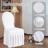 Housses extensibles pour décoration de mariage d'hôtel Housses de protection de siège de chaise en spandex avec jupe pour salle à manger