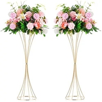 Centres de table à fleurs en métal doré pour tables de mariage Centre de table à fleurs géométriques pour événements, fêtes et anniversaires