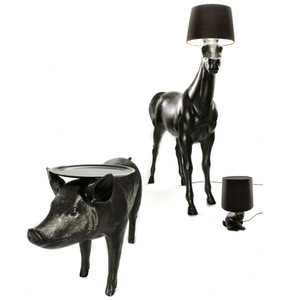 Alta calidad E27 resina + cubierta de tela eléctrica caballo lámpara Hotel cerdo lámpara de piso - Product Image 1