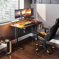 Table de jeu de 31 pouces avec étagère pour moniteur, bureau de jeu, bureau d'ordinateur, bureau à domicile de 47 pouces, bureau extra large moderne ergonomique noir pour PC