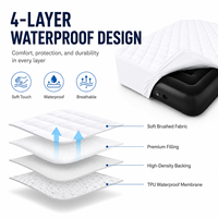 Housse de matelas gonflable imperméable, matelassée et douce, avec couche TPU anti-acariens, lavable