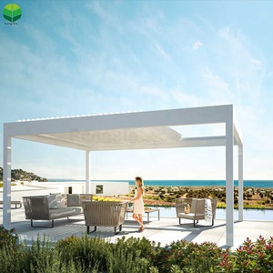 Hot không thấm nước sang trọng hiện đại vườn ngoài trời nhôm pergola có thể thu vào mái điện bioclimatic louver gazebo nước bằng chứng - Product Image 5