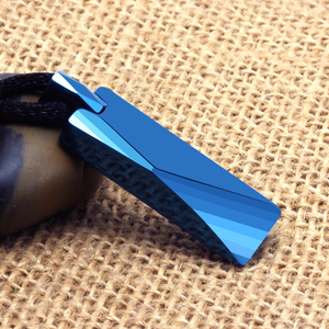 Collana Tradizionale CHENG JEWELERS con Pendente a Barra in Carburo di Tungsteno Lucidato e Catena Blu con Fenice - Product Image 3