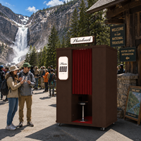 Nouvelle conception de photomaton en bois, photomaton commercial avec impression instantanée des photos, écran tactile