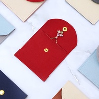 Pochettes de rangement et de présentation pour bijoux en suède ultra doux, résistantes aux rayures, avec fermeture à bouton, pour bagues et boucles d'oreilles, idéales pour le voyage, durables