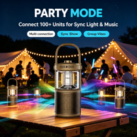 Mode fête et lumière dynamique, 24h d'autonomie, haut-parleur sans fil BT 5.3 IP67 étanche pour la natation, le camping, la randonnée, les voyages - Vert