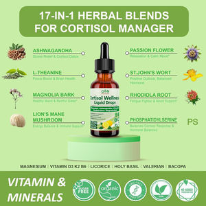 Suplemento de Cortisol OEM/ODM en Gotas Líquidas, Glicinato de Magnesio 400mg, Ashwagandha, Equilibrio Hormonal, Mejora la Inmunidad, Promueve - Product Image 2