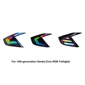 ไฟท้าย LED AURON สำหรับ Honda Civic ปี 2016-2022 รุ่น RGB OE  วัสดุ ABS สีแดง  แบบ Retrofit อัพเกรด พร้อมไฟ Daytime Running Light แรงดัน 12V - Product Image 2