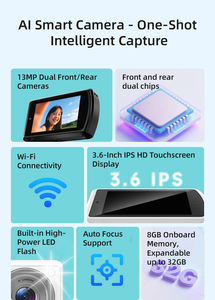 Trẻ em 3.6 inch 48mp Mini phản xạ máy ảnh kỹ thuật số 2000mAh pin ai Chỉnh Sửa Ảnh chức năng bao gồm wifi Lọc tóc - Product Image 4