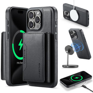 Deux-en-un pour <span class=keywords><strong>IPone</strong></span> 17Air magnétique sans fil recharge portefeuille étui de téléphone avec porte-carte affaires antichoc couverture en cuir - Product Image 5