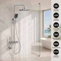 Ventes directes d'usine Grand porte-avions flambant neuf Ensemble de douche de salle de bain multifonctionnel par galvanoplastie.