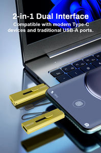 T10 डुअल-पोर्ट यूएसबी 3.2 जीओ 3 डी एन एंड फ्लैश ड्राइव हाई-स्पीड पोर्टेबल एसएसडी 512 जीबी/1TB/2TB स्टोरेज कंप्यूटर/स्मार्टफोन 1100 mb/s धातु - Product Image 2