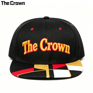 Custom Logo 6 Panel Flat Brim <b>Cap</b> Wholesale Bulk Flag Print Brim <b>Hat</b> 3D Gold Embroidery Manufacturer - Product Image 2