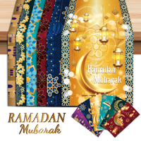 Huancai Ramadan Mubarak chemin de Table de fête chemins de Table en plastique cuisine salle à manger couverture de Table jetable pour fournitures de fête de l'Aïd