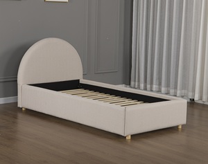 Willsoon <strong>Gold</strong> Supplier Certified Factory Direct Customizable Beige Fabric Modern Soft <strong>Bed</strong> Arched Headboard Upholstered <strong>Bed</strong> <strong>Frame</strong> - Product Image 2