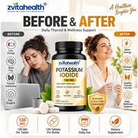 Comprimés de Iodure de Potassium 130mg Marque Blanche – Soutien Thyroïdien et Immunitaire, Végétarien, Végétalien, Riche en Protéines, Sans Gluten, Pour Adultes