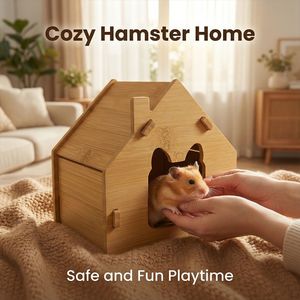 Casa de bambú para hámster, forma de conejo, refugio duradero para mascotas pequeñas, para todas las estaciones - Product Image 2