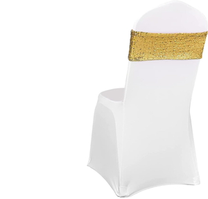 Housse de chaise avec jupe ronde en spandex, taille personnalisée, extensible, durable, pour mariage, événement, décoration d'hôtel - Product Image 1