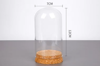 Cloche en verre borosilicate de haute qualité avec base en verre et accents en bambou, idéale pour la décoration intérieure (vente en gros)