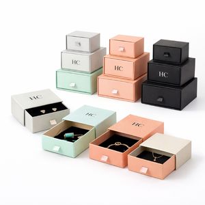 Wholesale Jewelry Set Luxury Custom Rigid Drawer Jewelry Gift Box Paper Insert Embossing Custom Logo Factory Directly Supply - Product Image 2